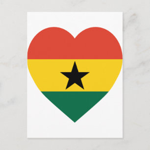Ghana Flag Heart Postcard