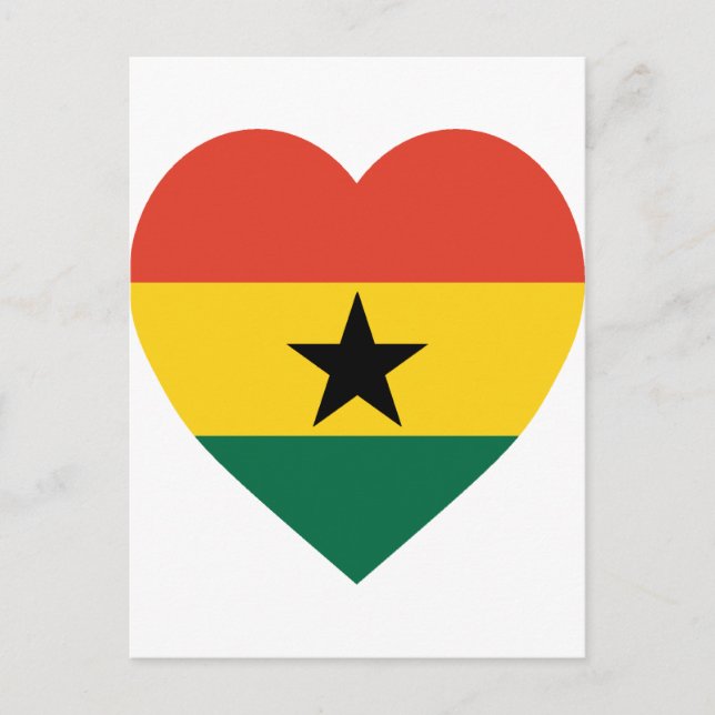 Ghana Flag Heart Postcard (Front)