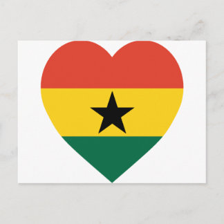 Ghana Flag Heart Postcard