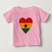 Ghana Flag Heart T-Shirt