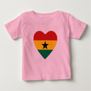 Ghana Flag Heart T-Shirt