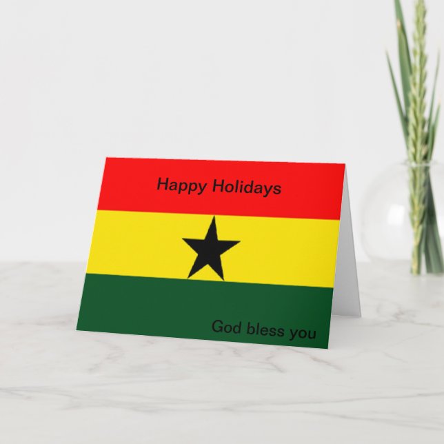 Ghana flag holiday card (Front)