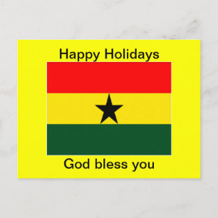 Ghana flag holiday postcard