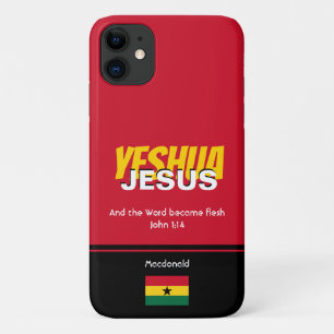 Ghana Flag JESUS YESHUA Scripture Personalised Case-Mate iPhone Case