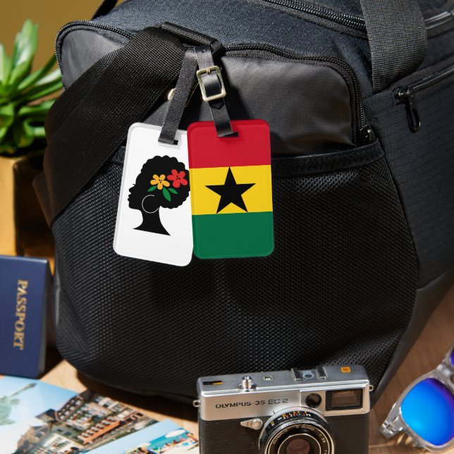 Ghana Flag Luggage Tags (Front & Back)