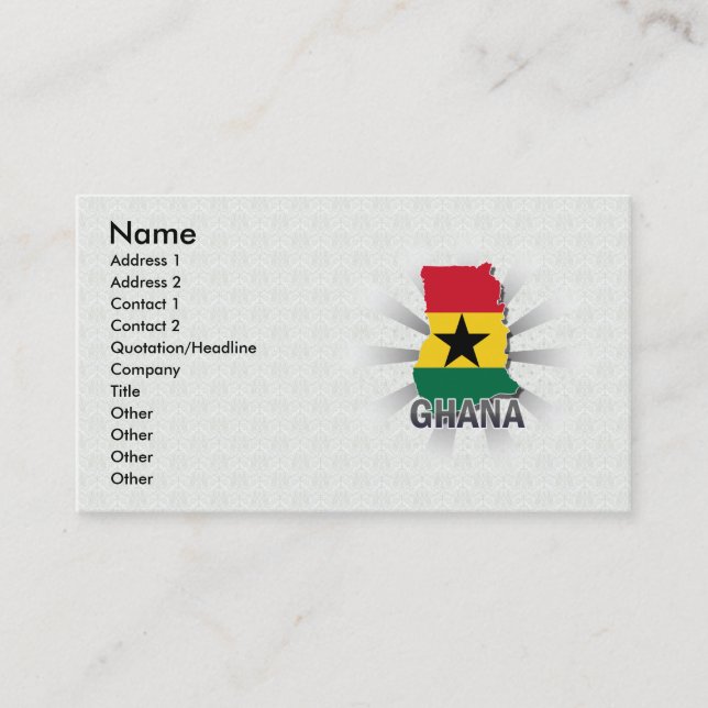 Ghana Flag Map 2.0 Business Card (Front)