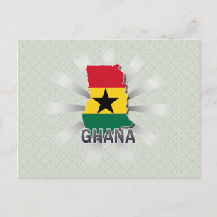 Ghana Flag Map 2.0 Postcard