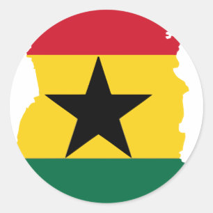 Ghana flag map classic round sticker