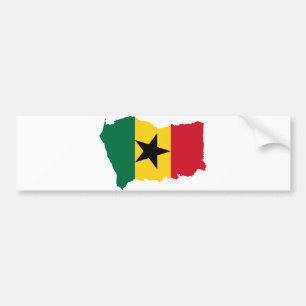 Ghana Flag Map GH Bumper Sticker