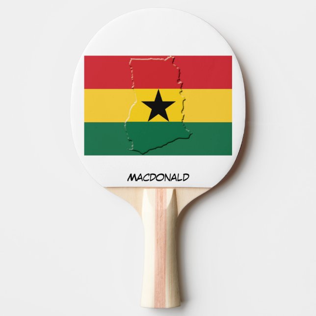 GHANA FLAG & MAP Personalised Ping Pong Paddle (Front)
