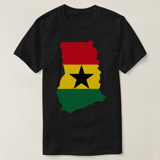 Ghana Flag Map T-Shirt (Design Front)