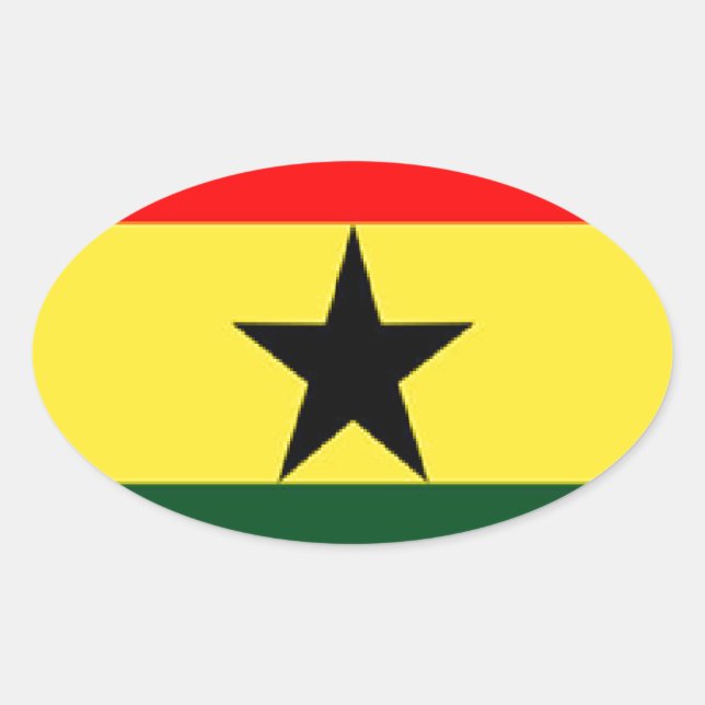 Ghana flag oval sticker (Front)