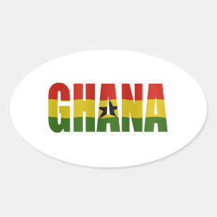 Ghana + flag oval sticker