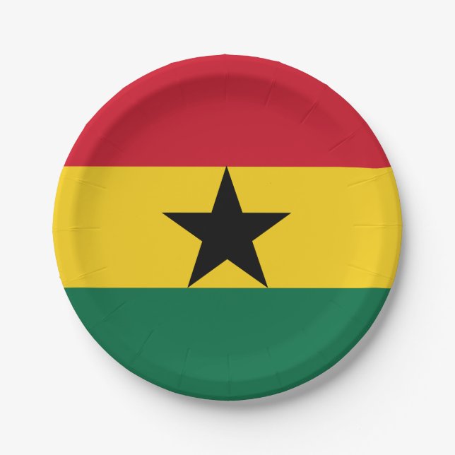Ghana Flag Paper Plate (Front)
