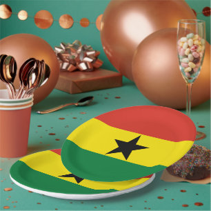 Ghana flag paper plate