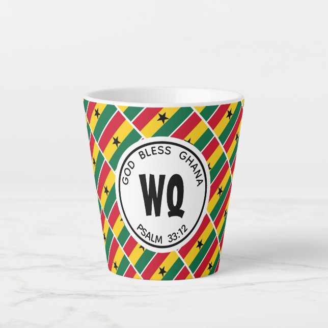 GHANA FLAG Patriotic Customisable Latte Mug (Front)