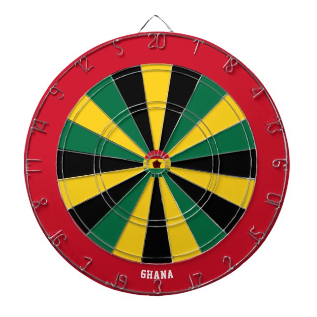 Ghana Flag Patriot's Bullseye Dartboard (Front)