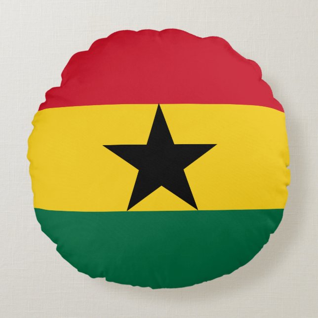 Ghana Flag Round Cushion (Front)