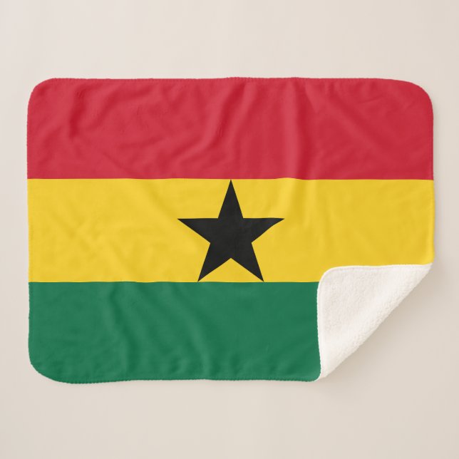 Ghana Flag Sherpa Blanket (Front (Horizontal))