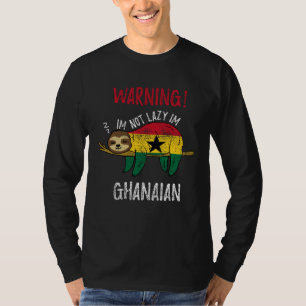 Ghana Flag Sloth Im Not Lazy Im Ghanaian Vintage T-Shirt