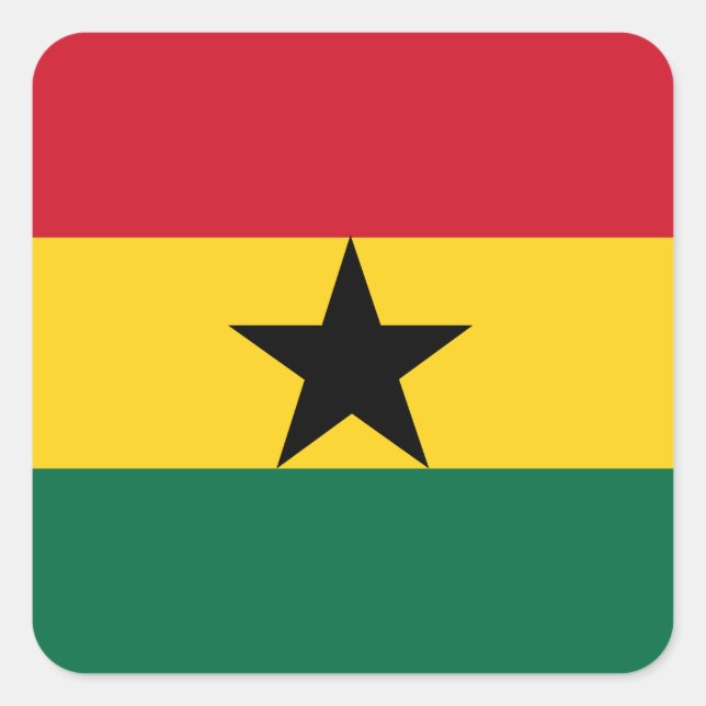Ghana Flag Square Sticker (Front)