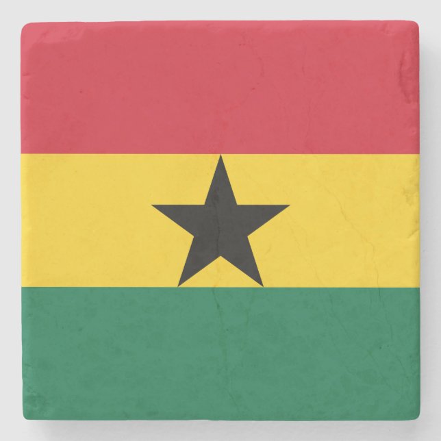 Ghana Flag Stone Coaster (Front)