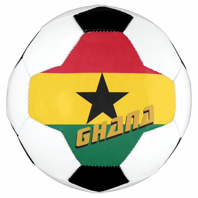 Ghana Football & Ghanaian Flag / Sports Soccer Ball (Front)