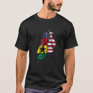 Ghana Ghanaian America American Flag Hand Mixed DN T-Shirt