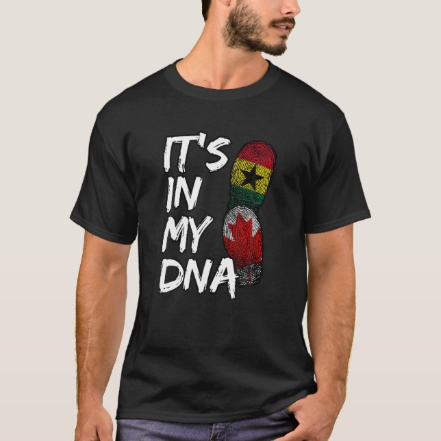 Ghana Ghanaian Canada Canadian Flag Hand Mixed DNA T-Shirt (Front)