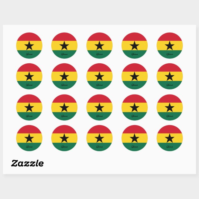 Ghana & Ghanaian flag patriots, holiday /sports Classic Round Sticker (Sheet)