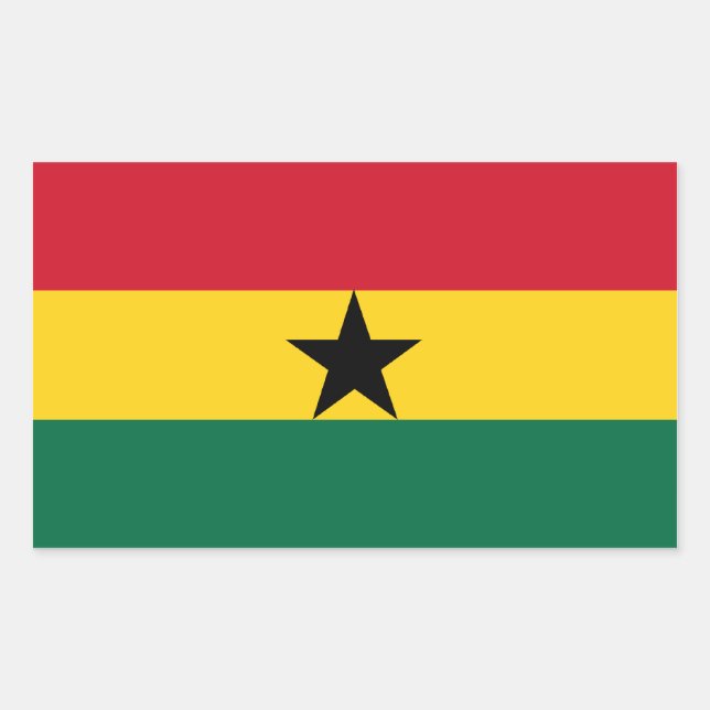 Ghana/Ghanaian Flag Rectangular Sticker (Front)