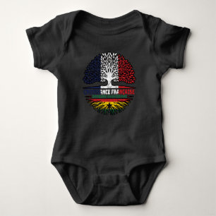 Ghana Ghanaian French France Tree Roots Flag Baby Bodysuit