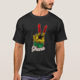 Ghana Ghanaian Heart Love Proud Melanin Flag T-Shirt