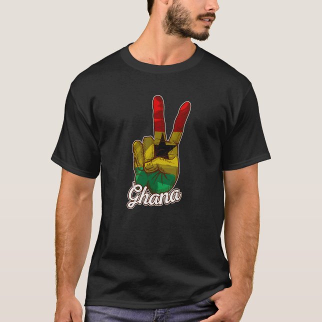 Ghana Ghanaian Heart Love Proud Melanin Flag T-Shirt (Front)