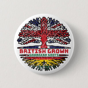 Ghana Ghanaian Uk United Kingdom British Tree 6 Cm Round Badge