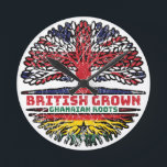 Ghana Ghanaian Uk United Kingdom British Tree Round Clock<br><div class="desc">Show pride and love in your British and Ghanaian heritage,  roots or identity. Your nationality is binational or one of your parents is from United Kingdom and Ghana? Tree Shaped design for anyone who embrace their roots.</div>