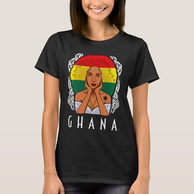 Ghana Girl Ghanaian Flag Merchandise T-Shirt (Front)