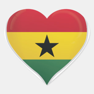 Ghana love flag pride heart sticker