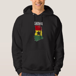 Ghana Map African Country Ghanaian Flag Hoodie