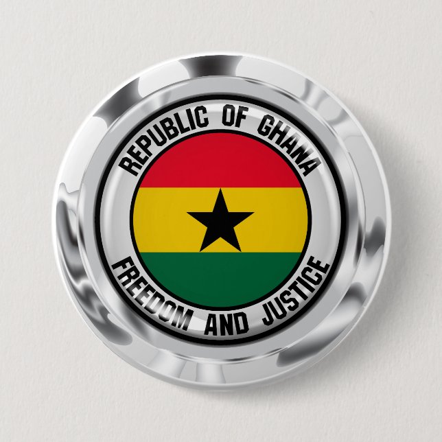 Ghana Round Emblem 7.5 Cm Round Badge (Front)