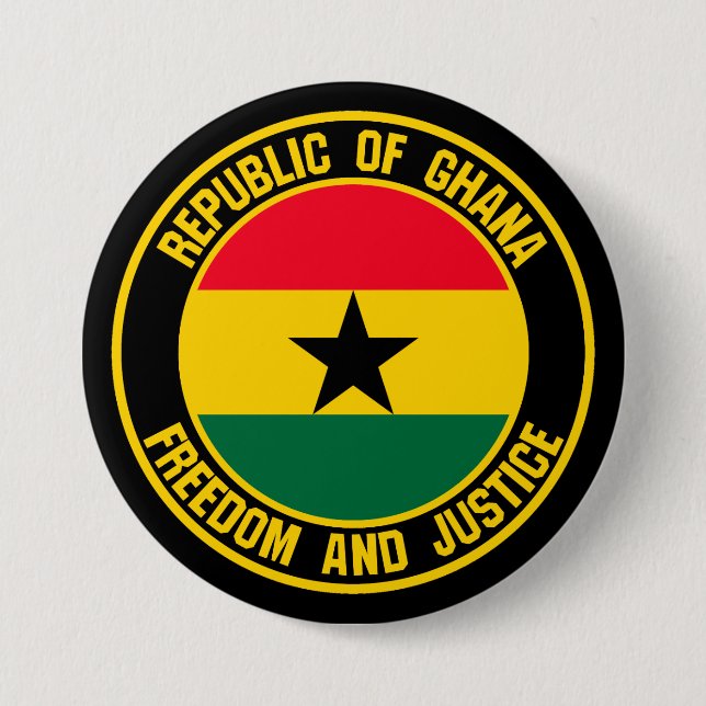 Ghana Round Emblem 7.5 Cm Round Badge (Front)