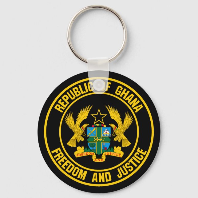 Ghana Round Emblem Key Ring (Front)