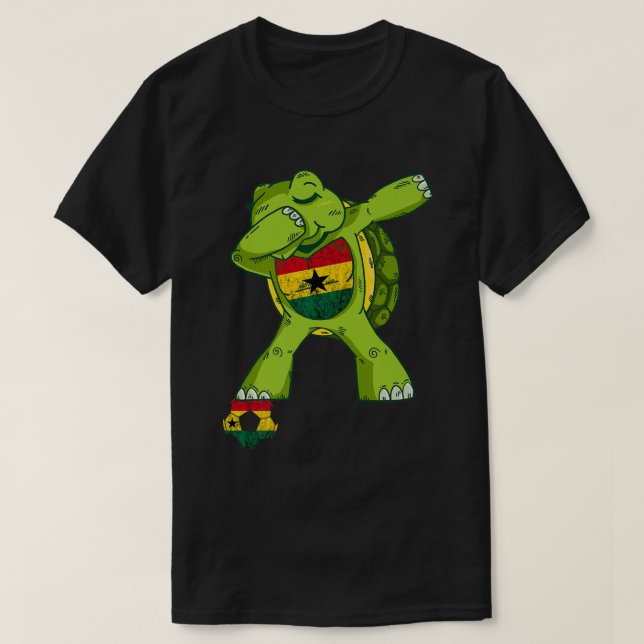 Ghana Soccer Team Ghana Turtle Ghana Flag Ghanese  T-Shirt (Design Front)
