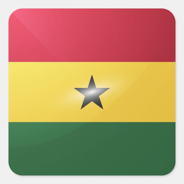 Ghana square glossy flag sticker (Front)