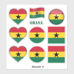 Ghana stickers & Ghanaian Flag, Heart /sports