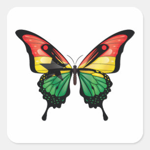 Ghana Swallowtail Butterfly Flag Sticker