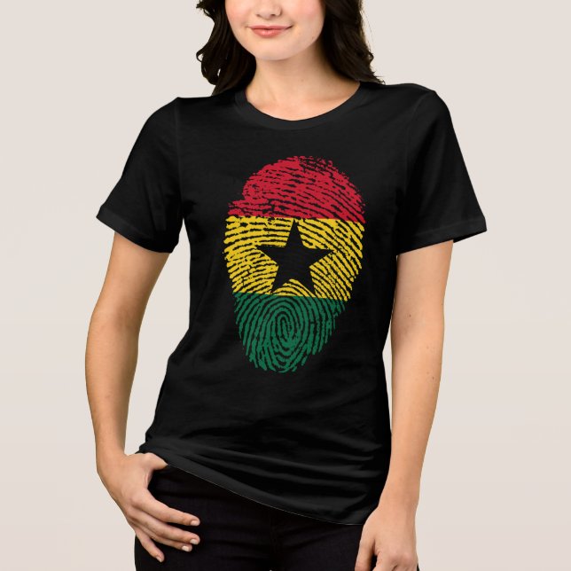 GHANA Thumb  Special Gift Black Tourist Classic  Tri-Blend Shirt (Front)