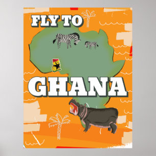 Ghana vintage travel poster