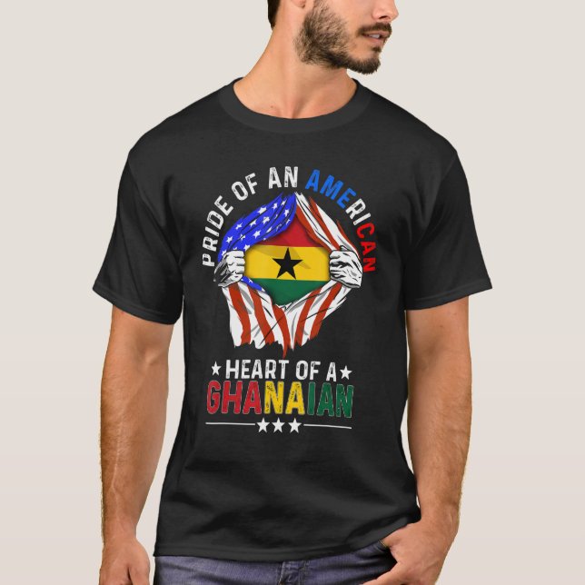 Ghanaian American America Pride Foreign Country Gh T-Shirt (Front)