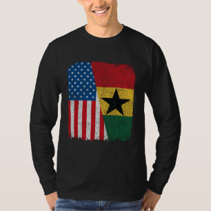 Ghanaian American Flag Half USA Ghana Root Proud T-Shirt